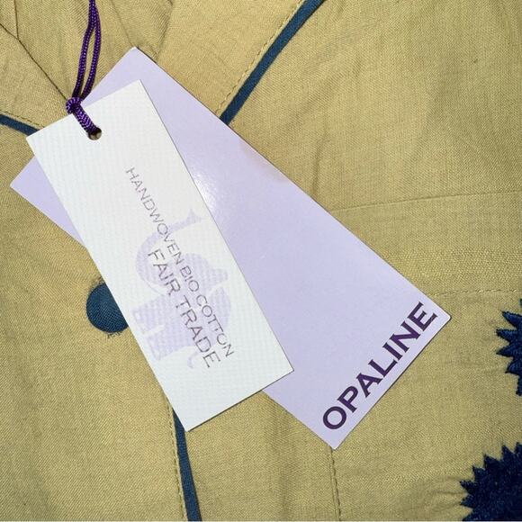 Gooders OPALINE NWT Women's 2 Piece Cotton Pajama Set Tan Fair Trade Size Large - Picture 10 of 13